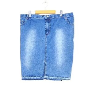 Thyme Jeans Maternit Blue Cotton Blend Pockets Adjustable Waist Denim Skirt Med